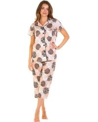 Wisteria Lane - 100% Combed Cotton Poplin Cropped Pyjama Set - Lyst