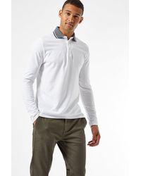 Burton - White Jacquard Collar Polo Shirt - Lyst