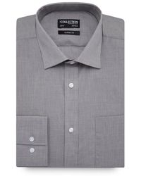 DEBENHAMS - Grey Marl Long Sleeve Classic Fit Shirt - Lyst