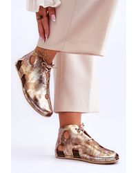 Love Lace - Everyday Leather Lace Up Boots With Cut-Outs - Lyst