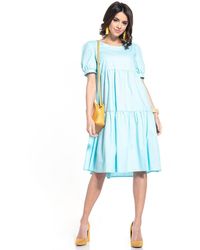 Love Lace - Midi Dress With Boat Neckline Sleeves - Lyst