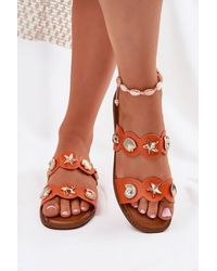 Love Lace - Flat Heel Sandals With Sea Charm Pins & Soft Insole - Lyst