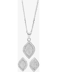 T.H.Baker - Pave Marquise Pendant & Earring Set E611511+P611526 - Lyst