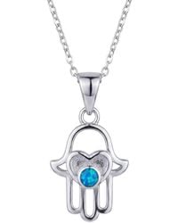 LÁTELITA London - Love My Hamsa Hand Opal Pendant Necklace - Lyst