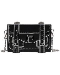 Sostter - Black Trompe L'oeil Satchel Vegan Leather Shoulder Bag - Bniid - Lyst