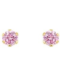 Jewelco London - 9Ct Cz Solitaire Claw Set Stud Earrings, 3Mm ⅕ Carat - Lyst