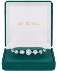 Jon Richard - Rhodium Plated Halo Toggle Bracelet - Gift Boxed - Lyst