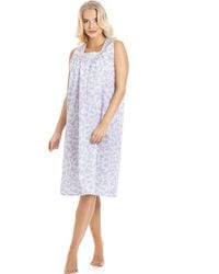 CAMILLE - Classic Floral Print Sleeveless Nightdress - Lyst