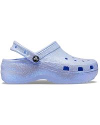 Crocs™ - Blue 'classic Platform' Glitter Clog - Lyst