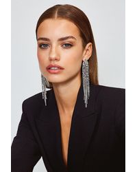 Karen Millen - Diamante Statement Earrings - Lyst