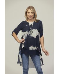 Saloos - Long Back Hem Tunic Top With Necklace - Lyst