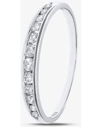 T.H.Baker - 9Ct 0.25Ct Graduating Diamond Half Eternity Ring Pr04775W - Lyst