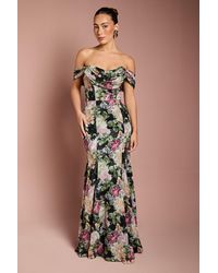 Coast - Floral Bardot Maxi Dress - Lyst