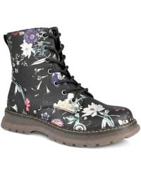 Pavers - Floral Pattern Lace Up Ankle Boots - Lyst