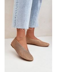 Love Lace - Office Round Toe Mesh Lightweight Ballet Pumps - Lyst