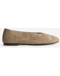 Linzi - Astra Wide Fit Faux Suede Ballet Flats - Lyst