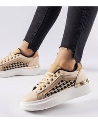 Love Lace - Round Toe Faux Leather Sports Trainers - Lyst