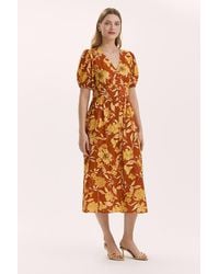 Finery London - Addison Floral Crepe Midi Dress - Lyst