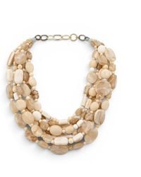 Michael Nash Jewelry - Otilia Multi Strand Shades Of Ivory Resin Beads - Lyst