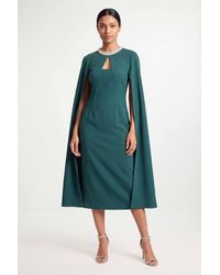 Wallis - Petite Embellished Seam Detail Cape Sleeve Dress - Lyst