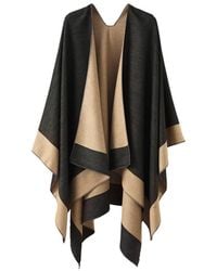 MODISHION - Reversible Oversized Open Front Shawl Wrap - Lyst