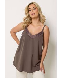 Yours - Lace Insert Vest Top - Lyst