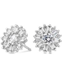 Simply Silver - Sterling Silver 925 With Cubic Zirconia Snowflake Stud Earrings - Lyst