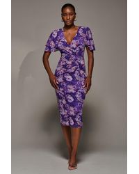 Jolie Moi - Angel Sleeve Mesh Bodycon Dress - Lyst
