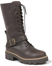 Celtic & Co. - Strap Detail Lace Up Mid Calf Boots - Lyst