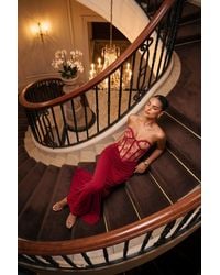 Rebellious Fashion - Andie Corset Bandeau Lace Detail Maxi Dress - Lyst