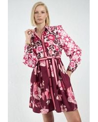 Msn-Collection - Patterned A-Line Mini Dress - Lyst