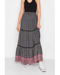 Long Tall Sally - Tall Printed Maxi Skirt - Lyst