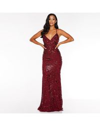 berry sequin maxi dress