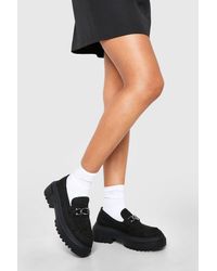 Boohoo - Chunky Sole Metal Trim Loafers - Lyst
