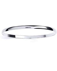 Jewelco London - Rhodium-Plated D-Shaped Band Slave Bangle Bracelet 4Mm - Lyst