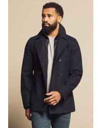 French Connection - Double Breasted Pea Coat - Lyst