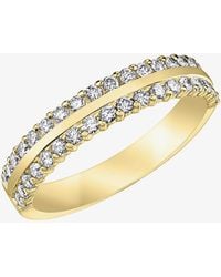 T.H.Baker - 9Ct 0.25Ct Diamond Two Row Half Eternity Ring - Lyst