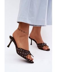 Love Lace - Faux Leather Heeled Sandals With 7Cm Heel - Lyst