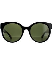 Gucci - Cat Eye Black With Green And Red Glitter Green Sunglasses - Lyst