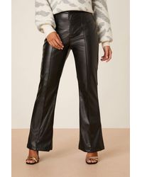 Dorothy Perkins - Petite Faux Leather Flare Trouser - Lyst