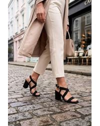 Spot on - Cross Strap Block Heel Sandals - Lyst