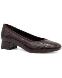 Pavers - Smart Patent Block Heel Court Shoes - Lyst