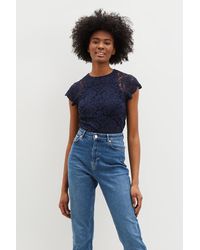Dorothy Perkins - Tall Navy Lace Shell Top - Lyst
