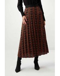 GUSTO - Pleated Print Skirt - Lyst