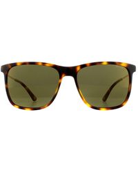 Police - Rectangle Shiny Light Havana Green Sunglasses - Lyst
