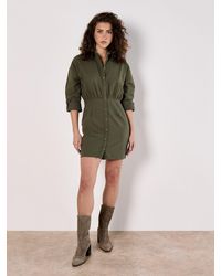 Apricot - Fitted Twill Shirt Mini Dress - Lyst