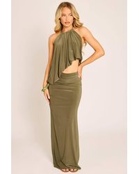 Rebellious Fashion - Asymmetric Drape Halter Top & Maxi Skirt Co-Ord Set - Lyst