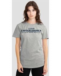 Marvel - Captain America Brave New World Distressed Logo T-Shirt, Athletic Heather - Lyst