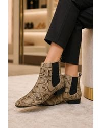 Spot on - Chelsea Ankle Boots With Low Block Heel - Lyst