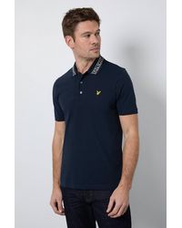 Lyle & Scott - Logo Ribbed Polo Shirt Dark/ Bone - Lyst